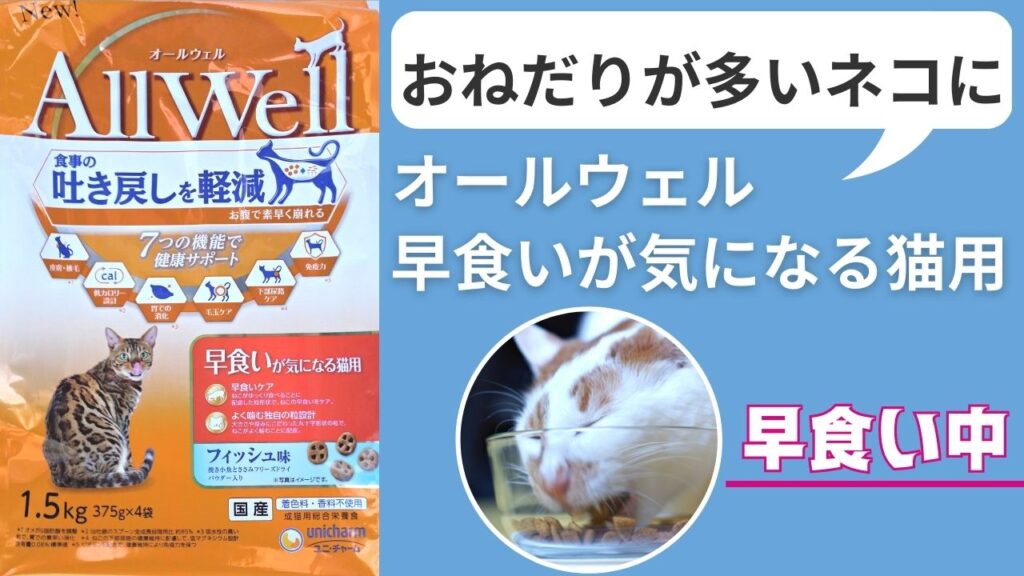 おねだりが多いネコにはオールウェルの早食い用がおすすめ