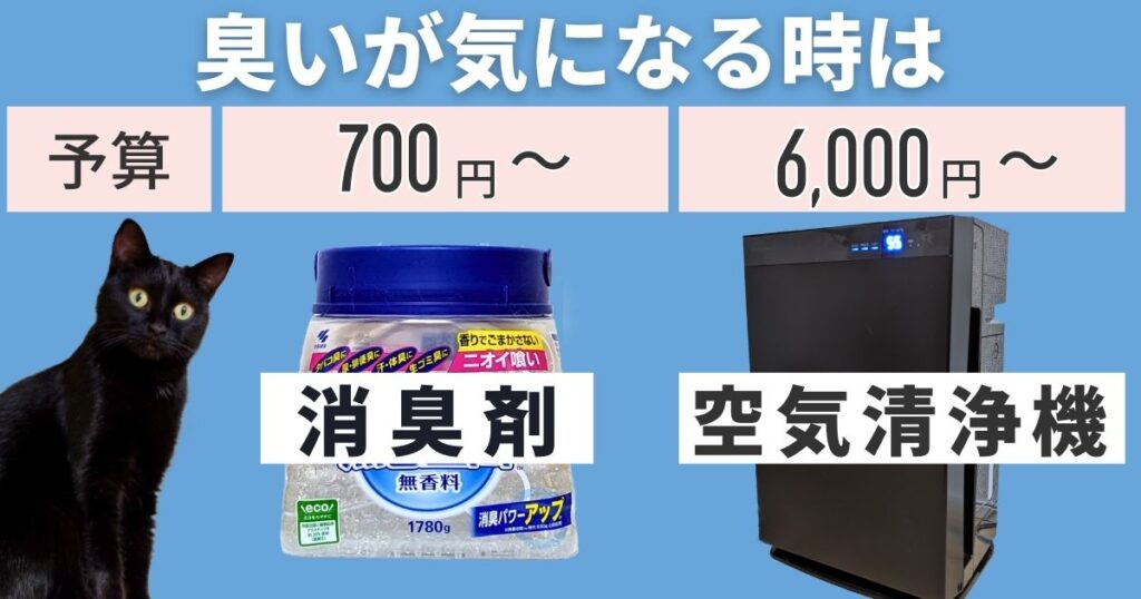 猫のトイレの臭い対策をまとめました。掃除頻度や回数を増やしても臭いが気になる時に頼りになるグッズです。