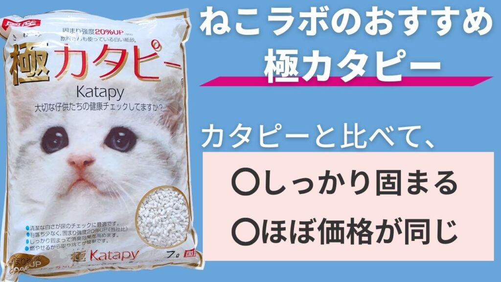 【カタピーときわみカタピーの違い】ねこラボのおすすめの猫砂は極カタピー